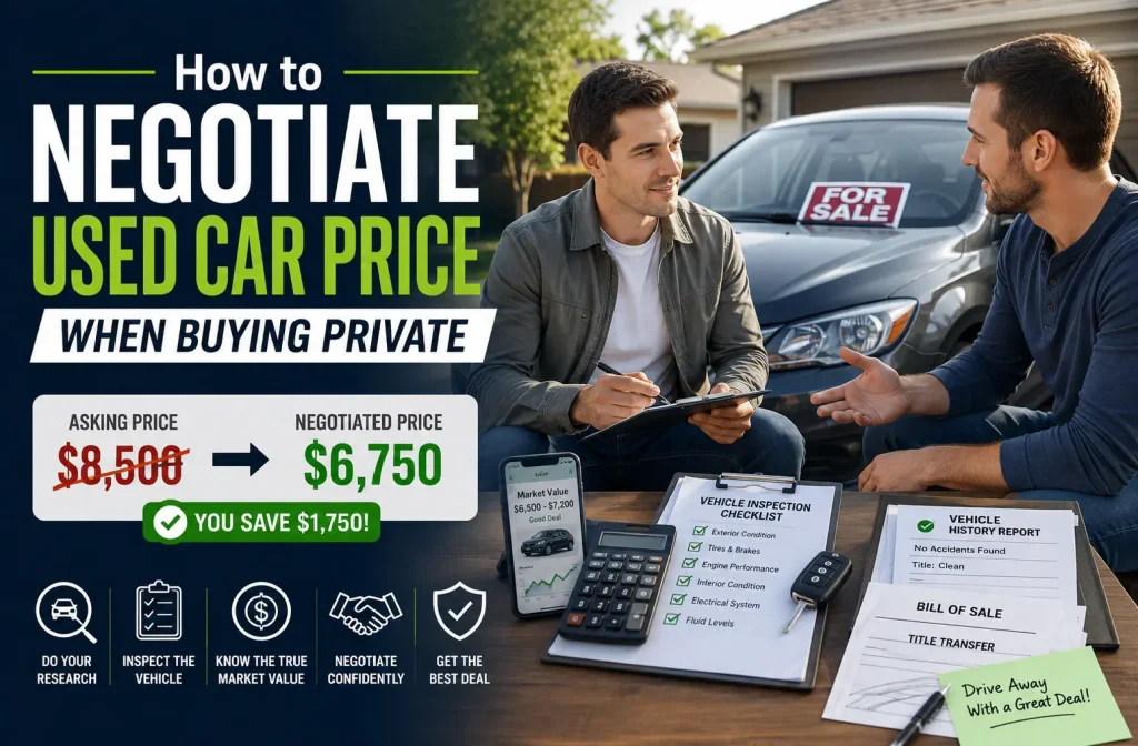 how to negotiate used car price when buying private