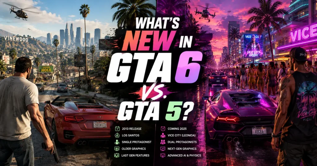 whats new in gta vi vs gta v