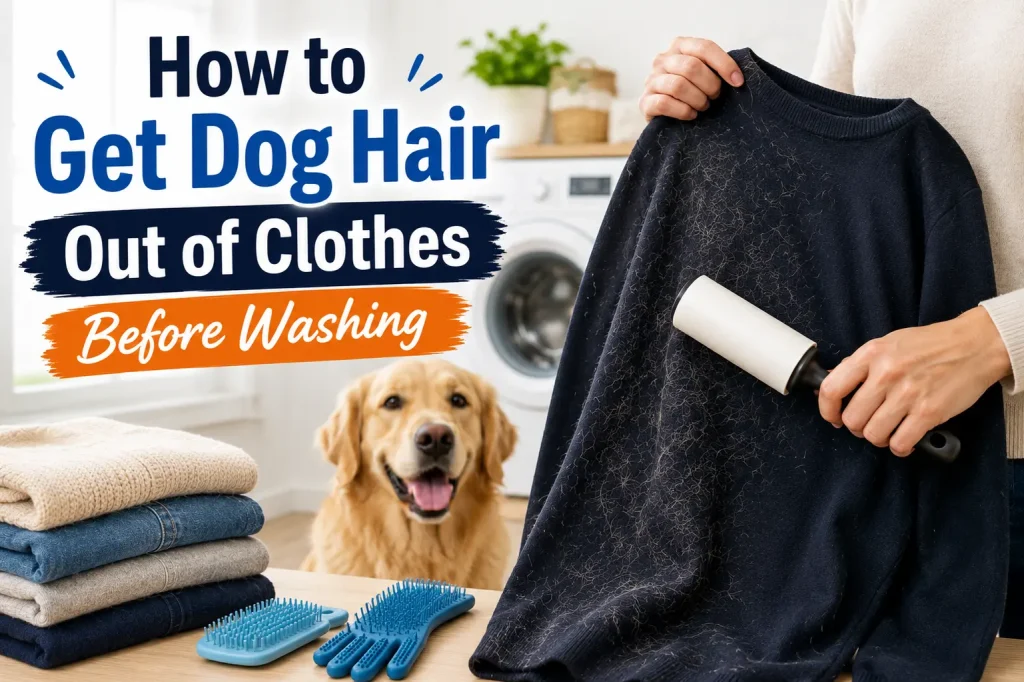how to get dog hair out of clothes before washing