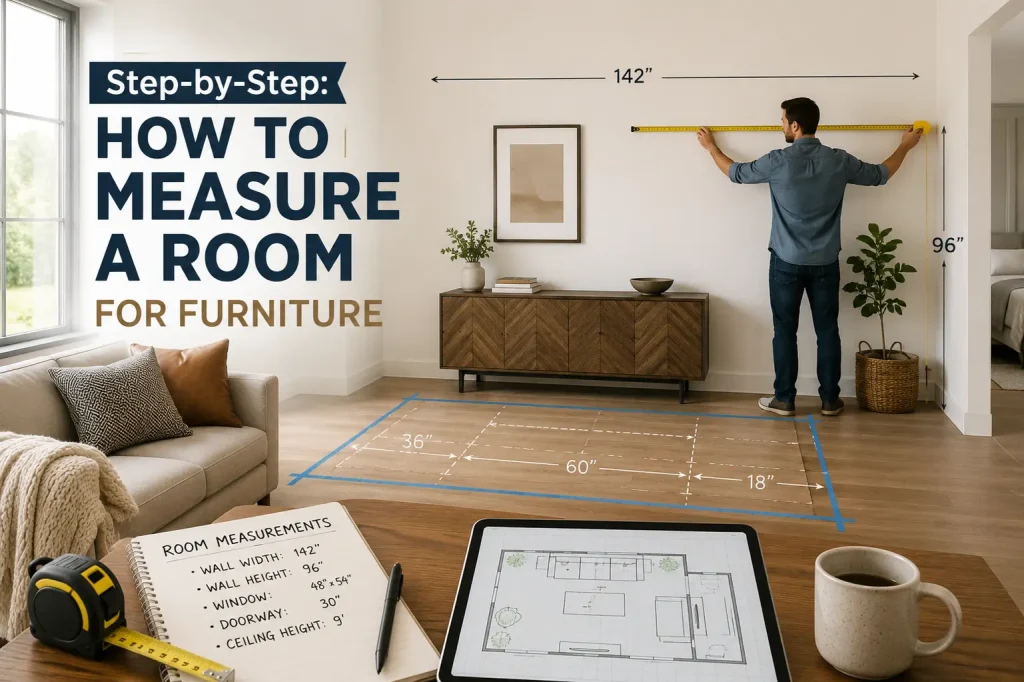 step by step how to measure a room for furniture