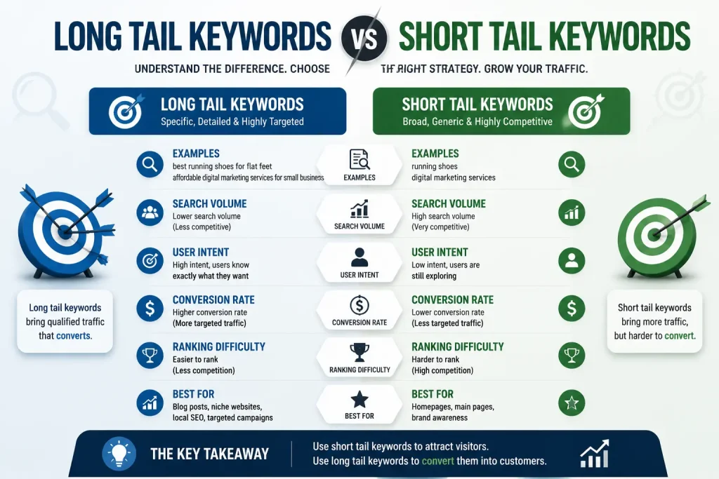 long tail keyword vs short tail keywords